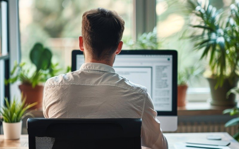 man completes a secure dating profile questionnaire online